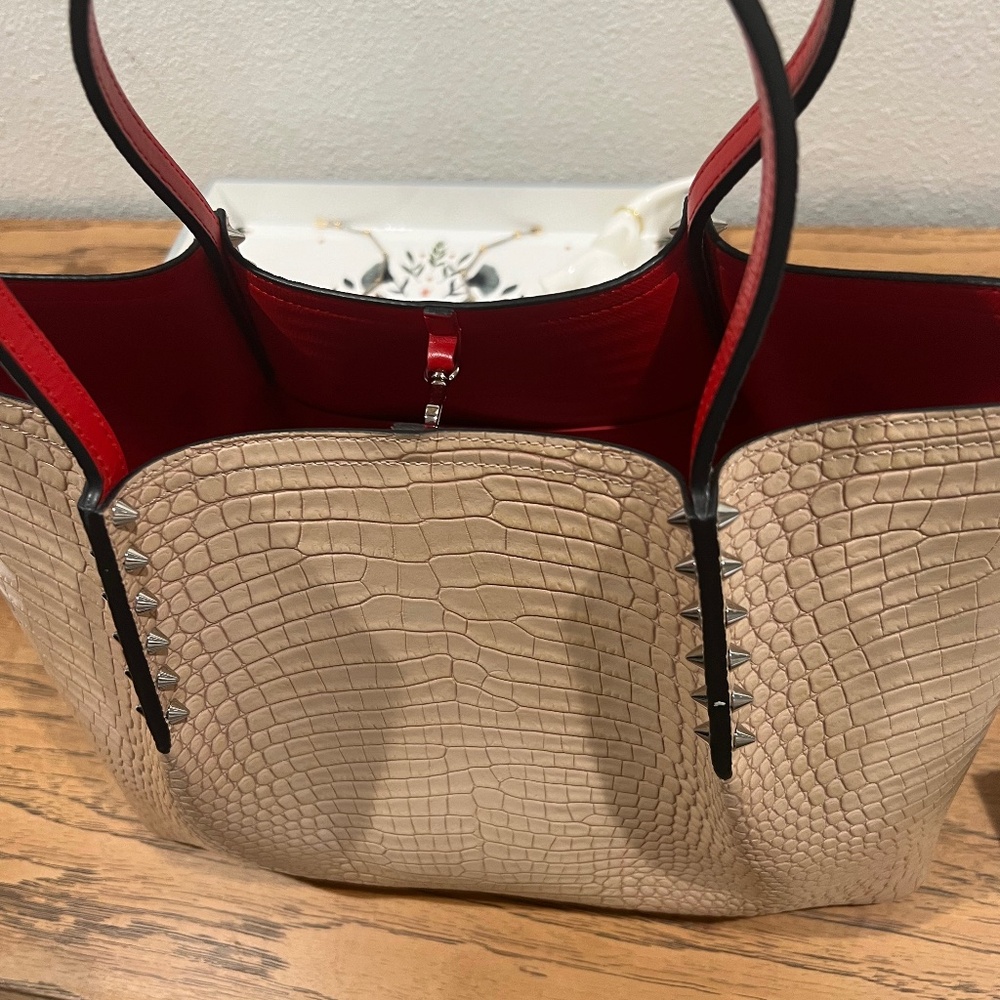 Christian Louboutin cabarock bag croc embossed